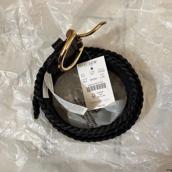 J. Crew Woven leather belt L/XL - Picture 3 of 8